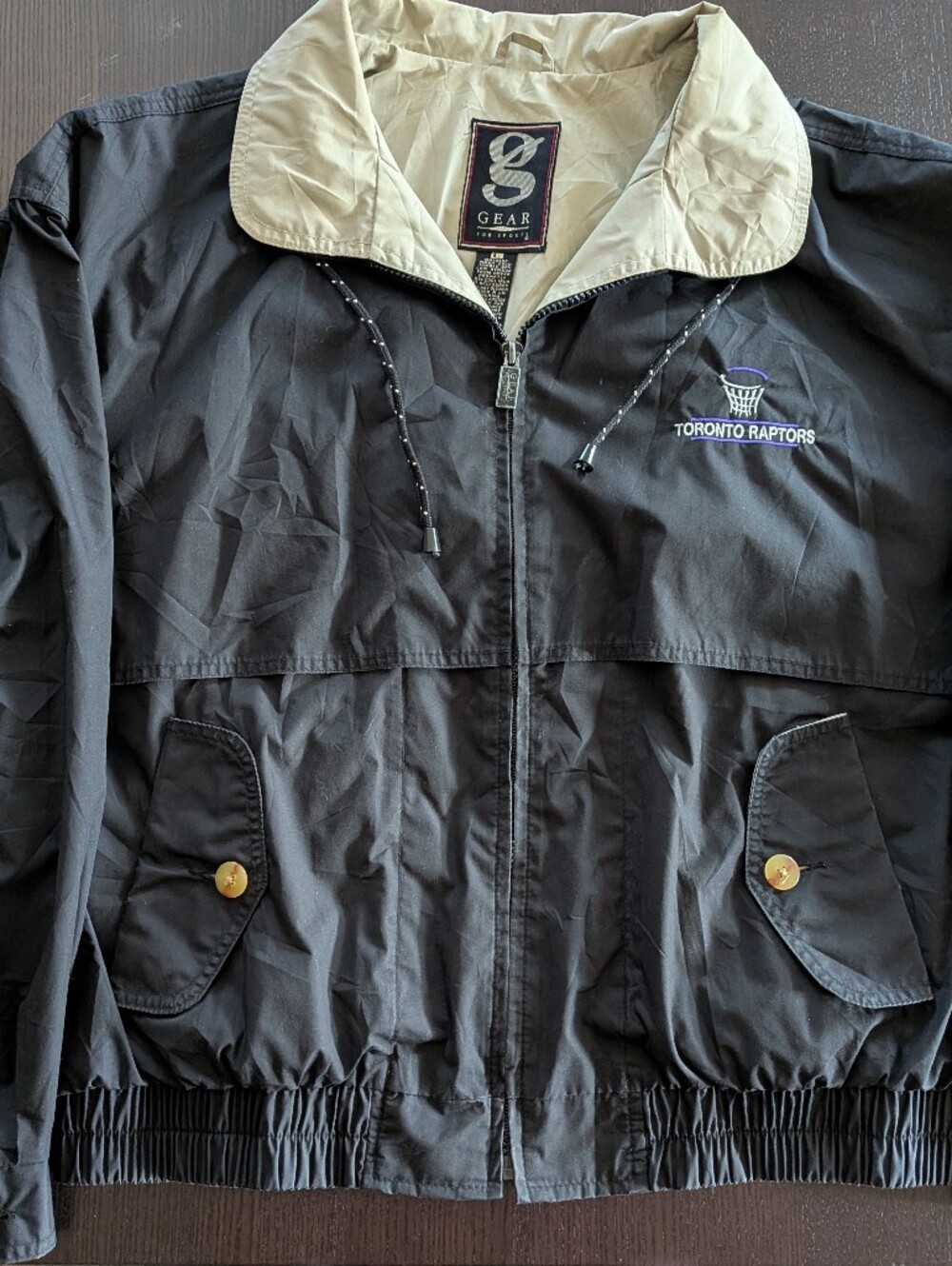 Vintage 90s Toronto Raptors Full-Zip Windbreaker Bomber Jacket GEAR for Sports